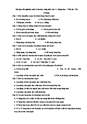 34 Câu hỏi trắc nghiệm Giáo dục công dân lớp 11(Có đáp án)